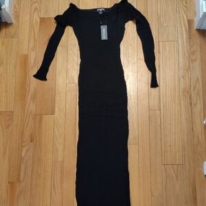 PrettyLittleThing Black Long Sleeve Dress